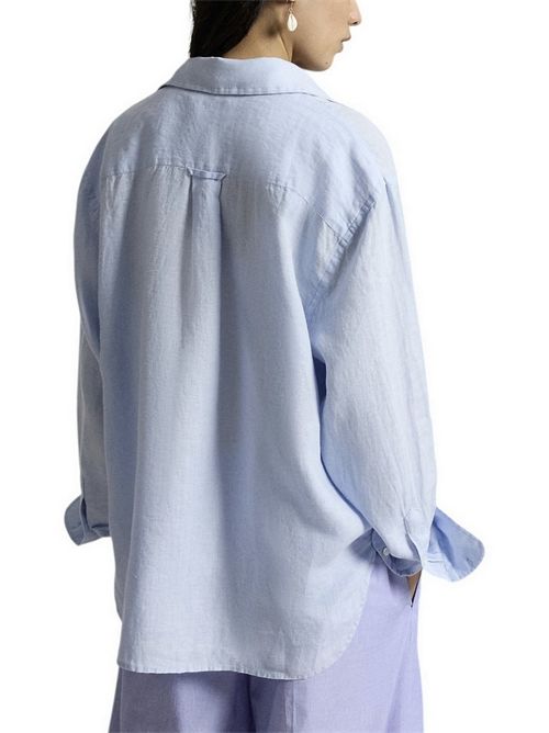 camicia donna con big pony azzurro Ralph Lauren | 211A12786002